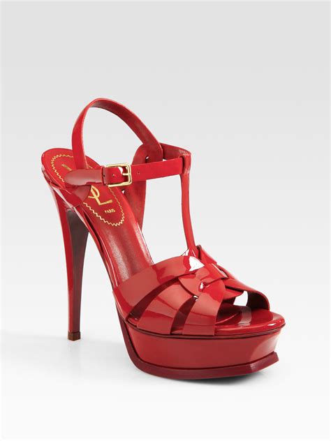 ysl red patent shoes|saint laurent patent leather sandals.